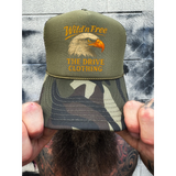 WILD N FREE FOAM CURVED BILL GREEN CAMO HAT