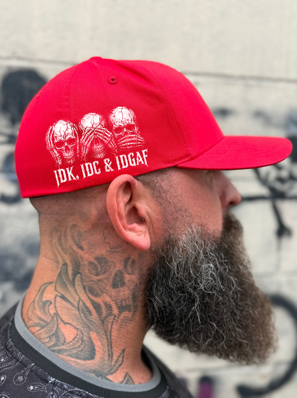 IDC SIDE STYLE RED FLEXFIT COTTON HAT