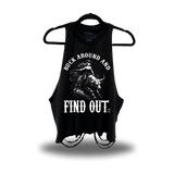 BUCK AROUND ROAD RASH CROP TANK TOP