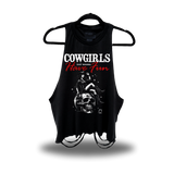 COWGIRLS HAVE MORE FUN ROAD RASH CROP TANK TOP