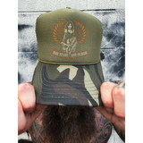 LIVE TO RIDE FOAM CURVED BILL GREEN CAMO HAT
