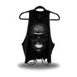 LEATHER SKULL ROAD RASH CROP TANK TOP