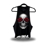 ROSE SKULL ROAD RASH CROP TANK TOP