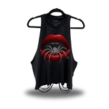 SPIDER RED LIPS ROAD RASH CROP TANK TOP
