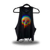 DRIP SKULL COLORFUL ABSTRACT ROAD RASH CROP TANK TOP