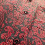 ESSENTIAL BLACK RED PAISLEY BUTTON UP