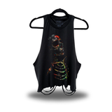 PAINTED SKULL ROAD RASH CROP TANK TOP