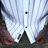 ESSENTIAL WHITE SNITCHES GET STITCHES BUTTON UP
