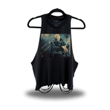 RETRO BLONDIE BIKER BABE ROAD RASH CROP TOP