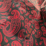 ESSENTIAL BLACK RED PAISLEY BUTTON UP