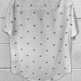 ESSENTIAL WHITE NOBODY CARES BUTTON UP