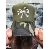 DRIVEN BONES FOAM CURVED BILL GREEN CAMO HAT
