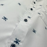 ESSENTIAL WHITE NOBODY CARES BUTTON UP