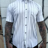 ESSENTIAL WHITE SNITCHES GET STITCHES BUTTON UP