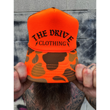 THE DRIVE FOAM CURVED BILL ORANGE CAMO HAT