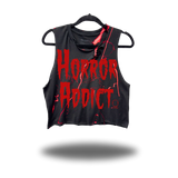 HORROR ADDICT BLOOD ROAD RASH CROP TANK TOP