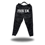 FUCK 'EM FRONT BLACK CAMO JOGGER