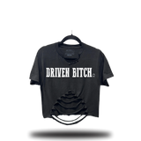 DRIVEN BITCH ROAD RASH BELLY CROP TOP