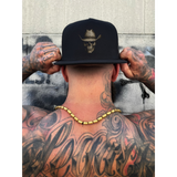 COWBOY SKULL FLAT BILL HAT