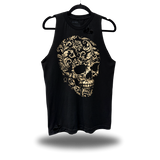 GOLD FILIGREE SKULL ROAD RASH TANK TOP