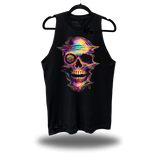 DISTORTED COLOR SKULL ROAD RASH TANK TOP
