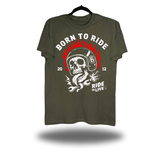 BORN RIDE MILITARY GREEN CLASSIC TEE