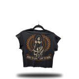LIVE TO RIDE MUSCLE CROP TOP