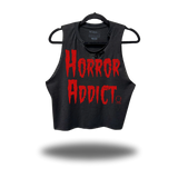 HORROR ADDICT ROAD RASH CROP TANK TOP