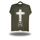 SKULL CROSS MILITARY GREEN CLASSIC TEE