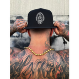 OUR LADY BLACK FLAT BILL HAT