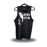 NEVER FIT IN ROAD RASH BLACK TANK TOP