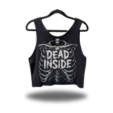 DEAD INSIDE SPINE ROAD RASH CROP TANK TOP