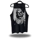 MARILYN SKELETON ROAD RASH BLACK TANK TOP