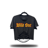 WILD ONE ROAD RASH FRONT SLASH CROP TOP