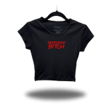 INDEPENDENT BITCH CAP SLEEVE BABY RIB CROP TOP
