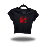 WILD AS HELL CAP SLEEVE BABY RIB CROP TOP