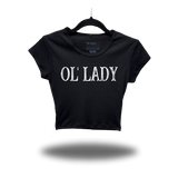 OL' LADY CAP SLEEVE BABY RIB CROP TOP