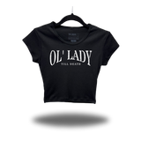 TILL DEATH CAP SLEEVE BABY RIB CROP TOP