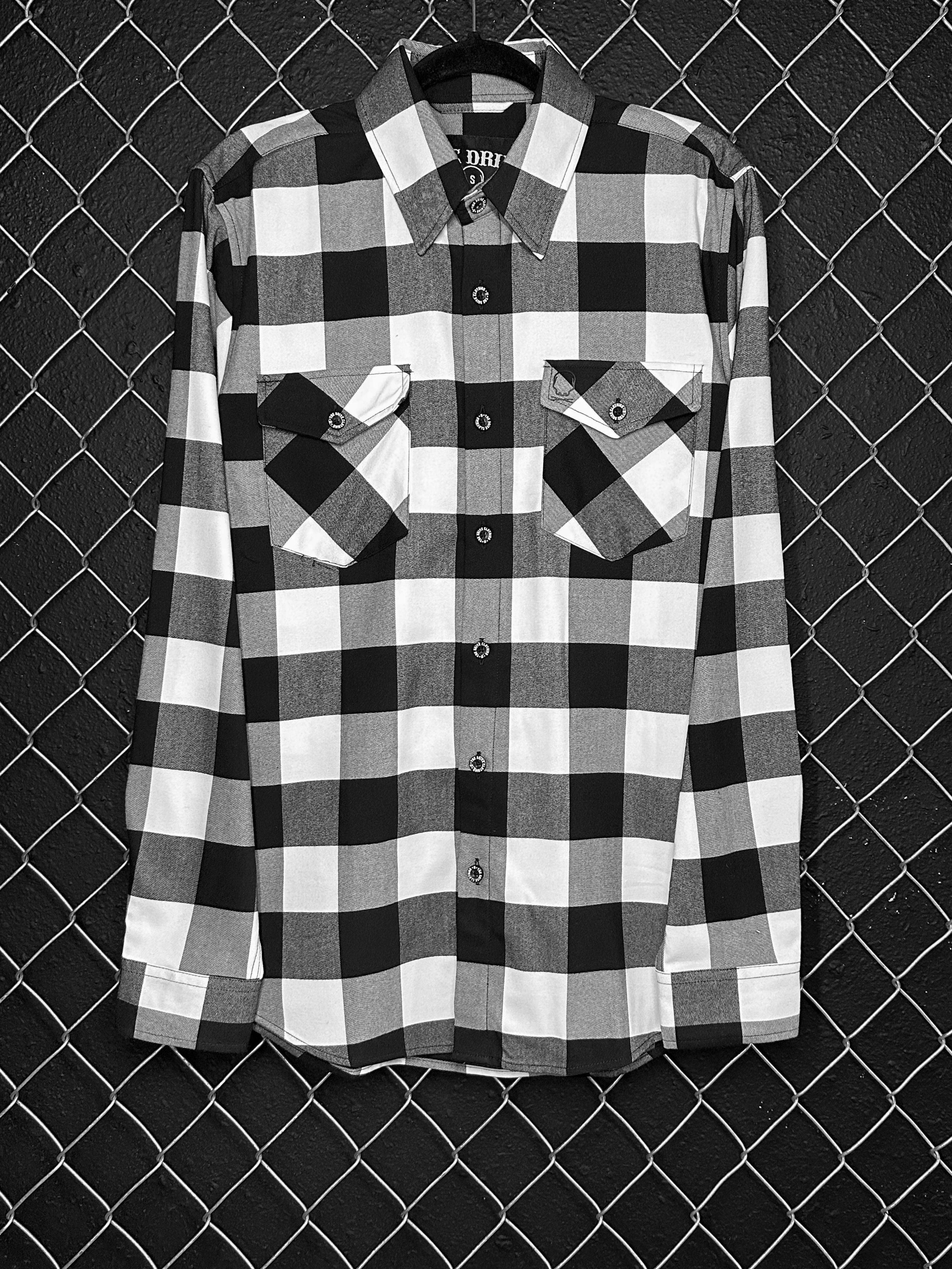 TDC CROSSBONE BLACK/WHITE FLANNEL - The Drive Clothing