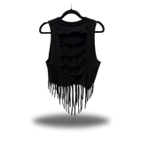 DEVIL LIPS WESTERN FRINGE CROP TANK TOP
