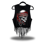 NATIVE RED OG WESTERN FRINGE CROP TANK TOP