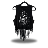 DISCO COWGIRL WESTERN FRINGE CROP TANK TOP