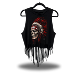 BLOOD CHIEF WESTERN FRINGE CROP TANK TOP