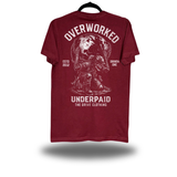 OVERWORKED MAROON CLASSIC TEE