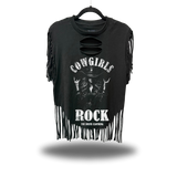 COWGIRLS ROCK WESTERN FRINGE STYLE TANK TOP