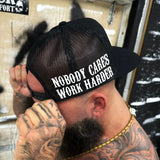 WORK HARDER SIDE STYLE BLACK HAT