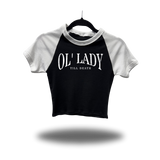 TILL DEATH WHITE SLEEVE RAGLAN CROP TOP