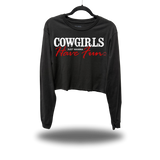 COWGIRLS HAVE MORE FUN CROP LONG SLEEVE TEE