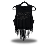 BOUJEE AF WESTERN FRINGE CROP TANK TOP