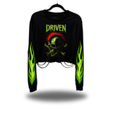 DRIVEN PUNK ROAD RASH CROP LONG SLEEVE TEE